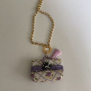 Le Carose Borsalline purse necklace purple handbag pendant